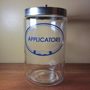 grafco applicators jar vintage apothecary doctor's office (W4943)